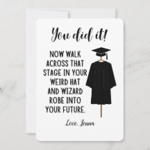 Túnica y Sombrero de Mago Graduación Tarjeta Diver