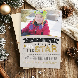 Festiva Twinkle Twinkle Mi tarjeta de foto de mi pequeña e