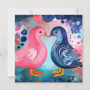 Festiva "Un beso en plumas" Feliz tarjeta del día de San V