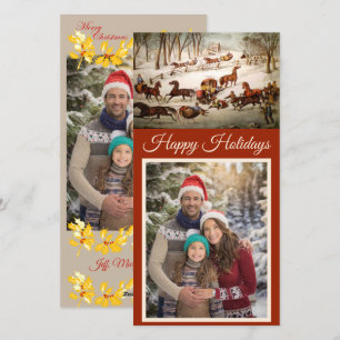 Festiva Un Derrame En La Tarjeta Fotográfica De Los Navida
