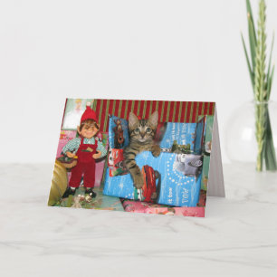 Festiva Un gatito es un regalo - Tarjeta para Navidades ga