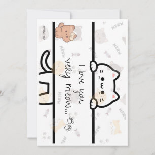 Festiva Una linda tarjeta de 'te amo maullido' para un ser