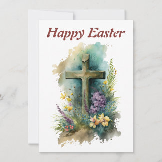 Festiva Una tarjeta de felicitación de Pascua con acuarela