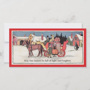 Festiva Una tarjeta de felicitación navideña tradicional