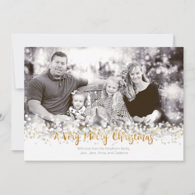 Festiva Una tarjeta de fotos navideña muy feliz (Anverso)