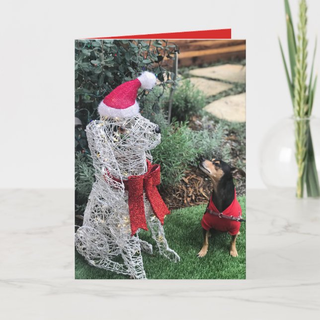 Festiva Una tarjeta de Navidades ChiPin muy Feliz (Anverso)