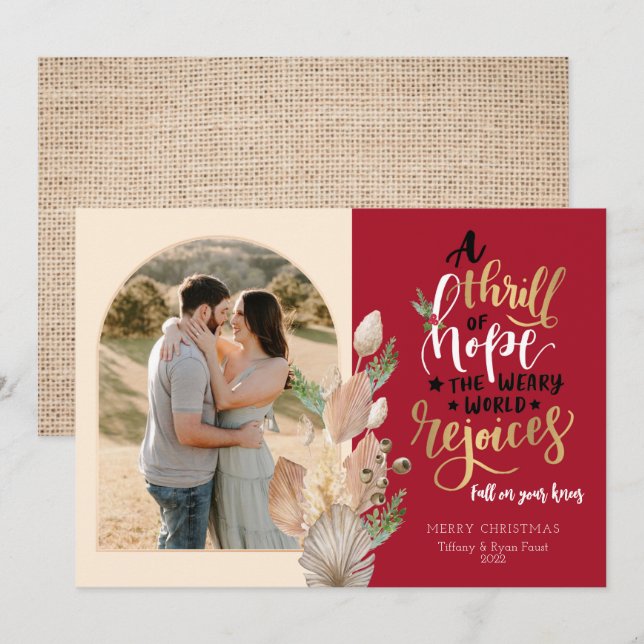 Festiva Una tarjeta de Navidades llena de esperanza (Anverso / Reverso)