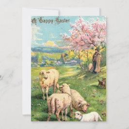 Festiva Una tarjeta de saludo de corderos de Pascua Feliz