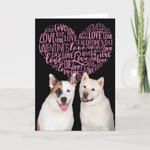 Festiva Una tarjeta de San Valentín de tu Akita y Basenji