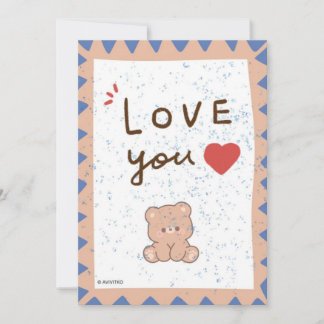 Festiva Una tarjeta de un oso lindo te ama para un ser que