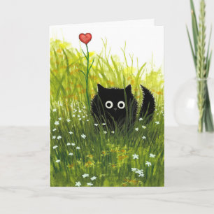 Festiva Una tarjeta del gato negro de la tarjeta del día