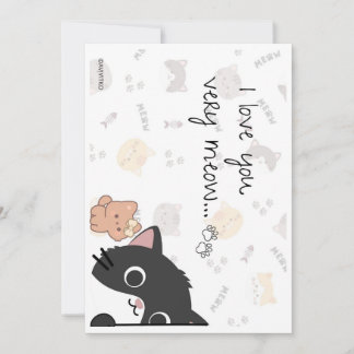 Festiva Una tarjeta linda de Te amo mucho Meow y Kitty