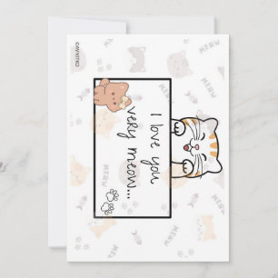 Festiva Una tarjeta linda de Te amo mucho miau a un amor