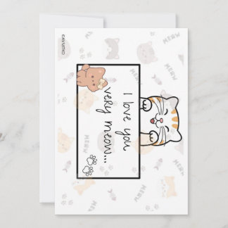 Festiva Una tarjeta linda de Te amo mucho miau a un amor