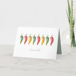 Festiva Única acuarela Chili Peppers Tarjeta de novia