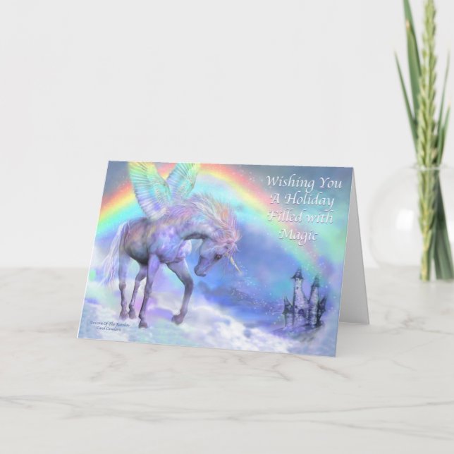 Festiva Unicornio De La Tarjeta De Festividad Arcoiris (Anverso)