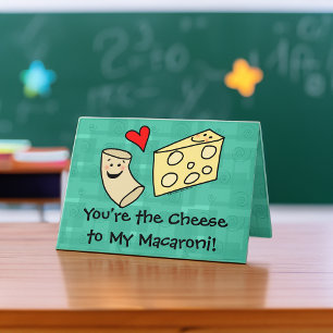 Festiva Usted es el queso a mis macarrones, tarjeta del