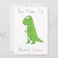 Usted hace mi corazón el dinosaurio lindo tarjeta
