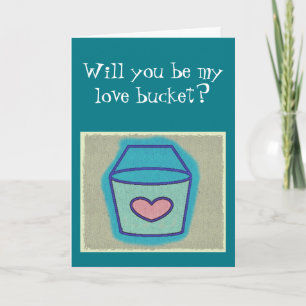 Festiva ¿Usted será mi cubo del amor? La tarjeta de la