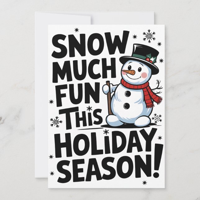 Festiva Vacaciones con nieve - Tarjeta para Navidades (Anverso)