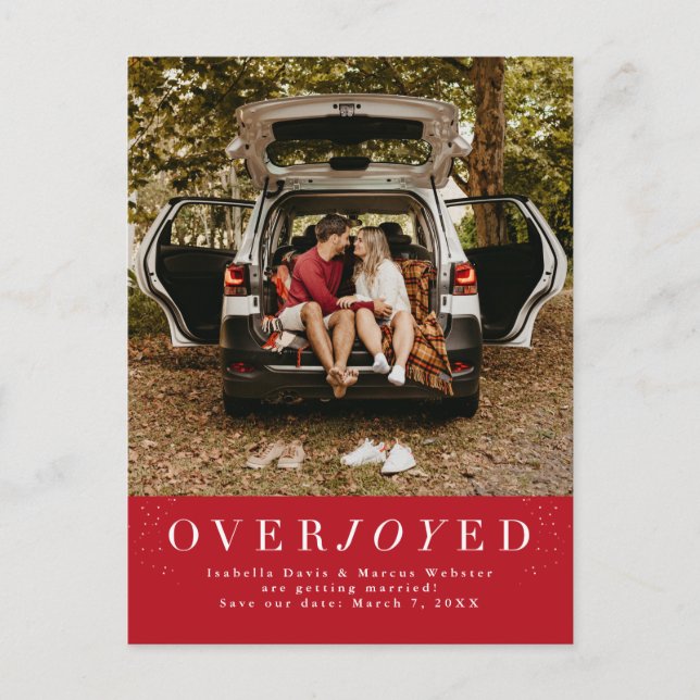 Festiva Vacaciones guardar la postal de la foto roja de la (Anverso)