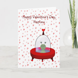 Festiva Valentín de Spaceman para sobrino, tarjeta
