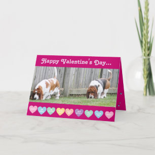 Festiva Valentine - Basset en la divertida tarjeta El día 