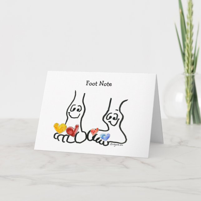 Festiva Valentine Foot Note Personalizado Tarjeta de fijac (Anverso)