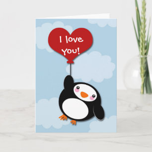 Festiva Valentine PENGUIN - tarjeta