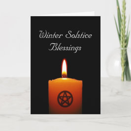Festiva Vela pagana del solsticio de invierno con tarjeta 