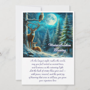Festiva Venado de solsticio de invierno con tarjeta de ben