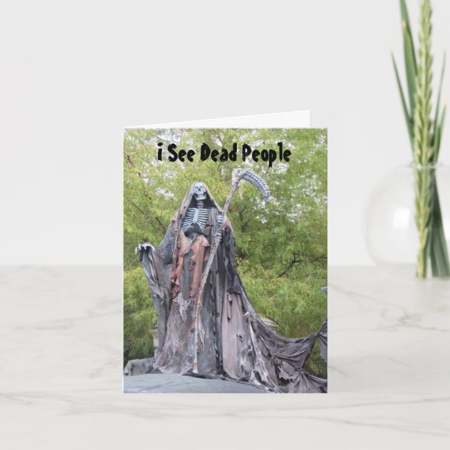 Festiva Veo Muertos - Tarjeta de Halloween graciosa (Anverso)