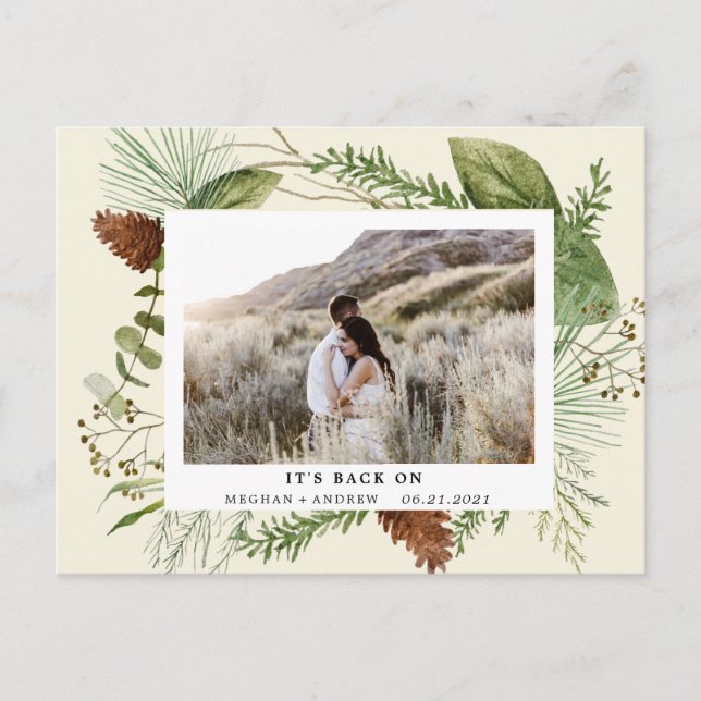 Festiva verde invierno ahorre la postal de la foto de la f (Anverso)