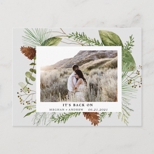 Festiva verde invierno ahorre la postal de la foto de la f (Anverso)