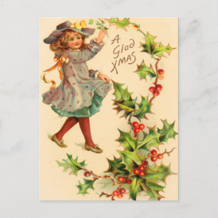 Festiva Victoria Holly Holiday, postal de Navidades