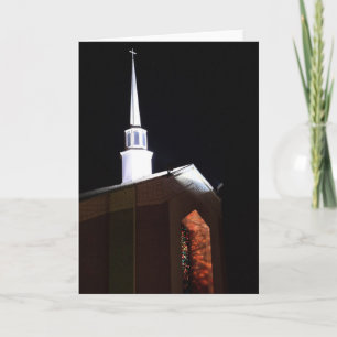 Festiva Vidrio manchado en tarjeta de saludo nocturno