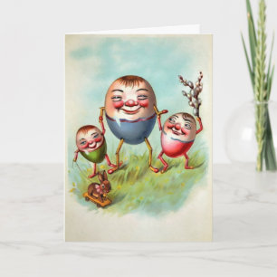 Festiva Vieja Creepy Tarjeta de Huevos de Pascua