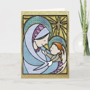 Festiva Vieja Madonna de moda y tarjeta de saludo infantil