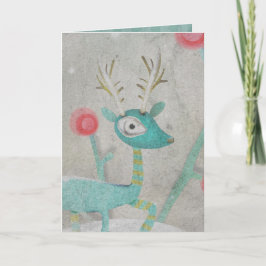 Festiva Vieja tarjeta de bosque de vintage