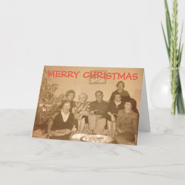 Festiva Vieja tarjeta de Navidades de moda (alrededor de l (Anverso)