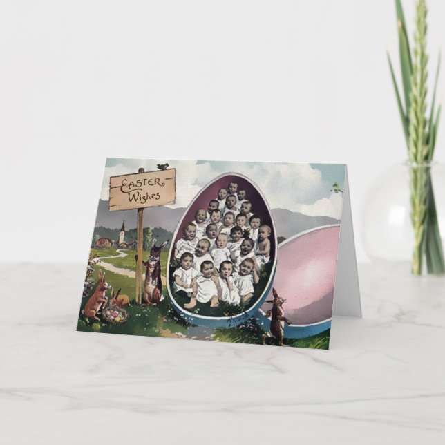 Festiva Vieja tarjeta de Pascua Victoria (Anverso)