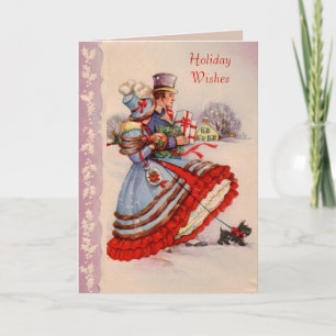 Festiva Viejos Navidades de moda Tarjeta de felicitación c