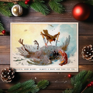Festiva Vintage Bird come una tarjeta de Navidades para av