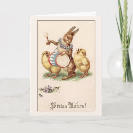 Festiva Vintage croata Sretan Uskrs Tarjeta de felicitació