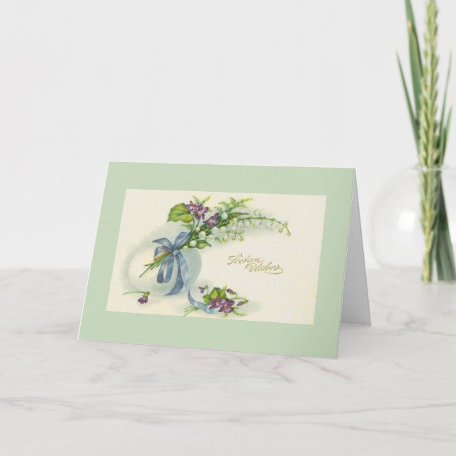 Festiva Vintage croata Sretan Uskrs Tarjeta de felicitació (Anverso)