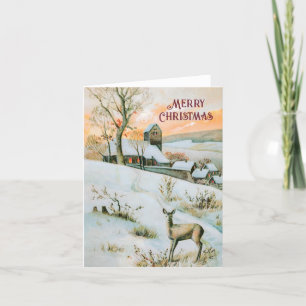 Festiva Vintage de invierno con tarjeta de Navidades de ve