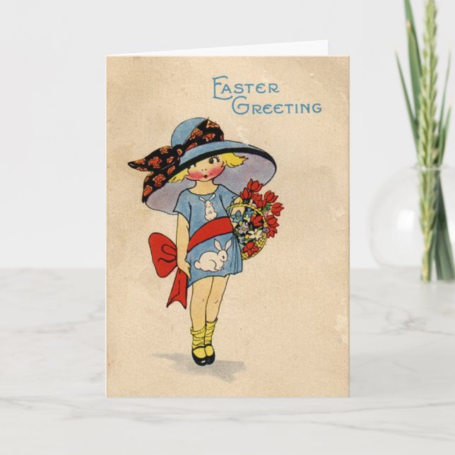 Festiva Vintage Easter Cutie - Tarjeta (Anverso)