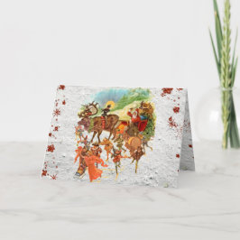 Festiva Vintage Fantasy Navidades viajan con tarjeta de sa