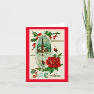 Festiva Vintage Joyful Navidades Tarjeta de vacaciones