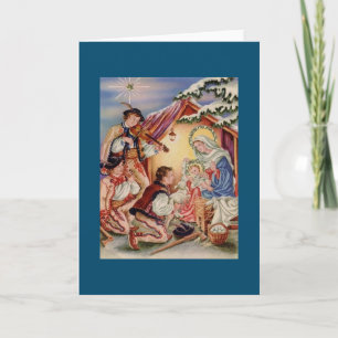 Festiva Vintage Madonna y tarjeta de felicitación para Nav